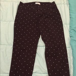 Cropped polka dot dress pants